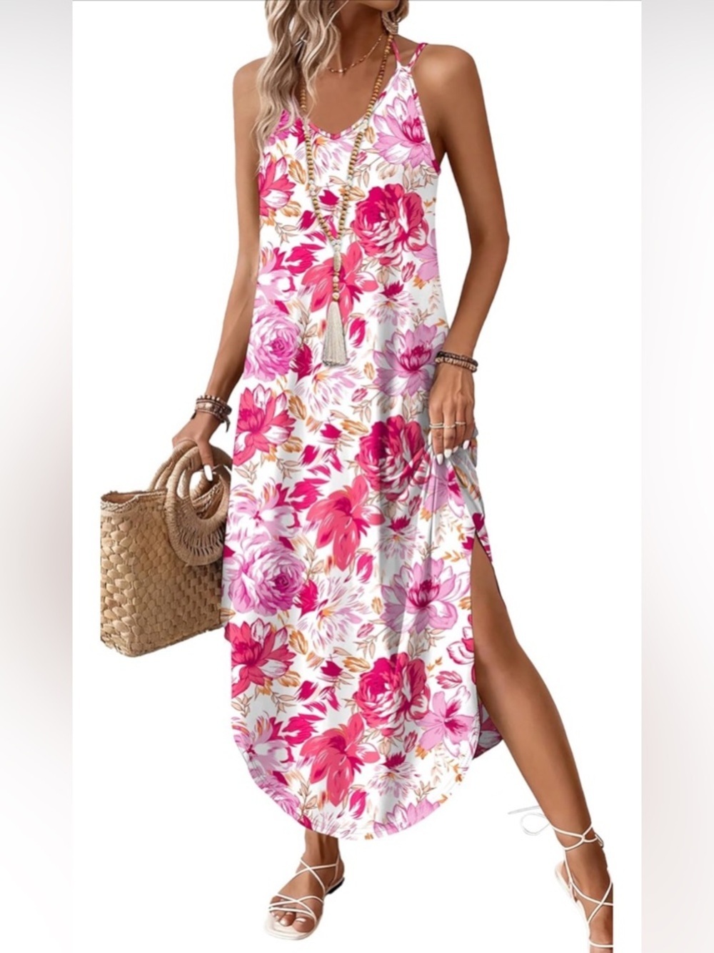 🆕 Maxi Dress Boho Halter Dress Sundresses